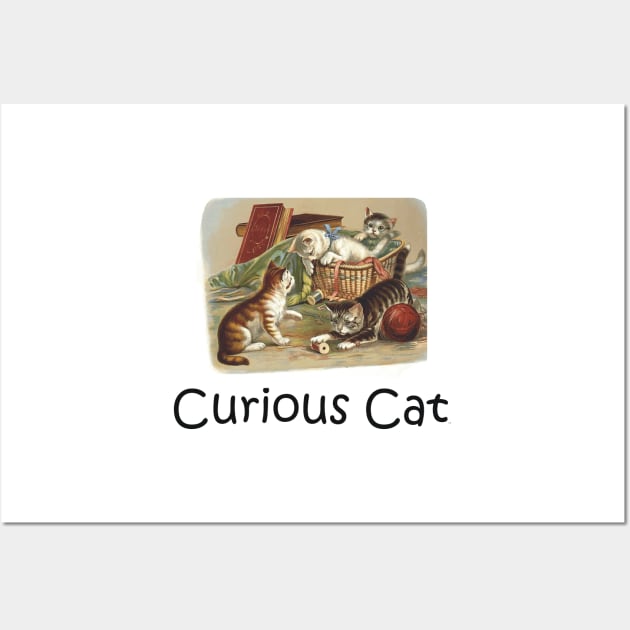 Curious Cat Wall Art by teepossible